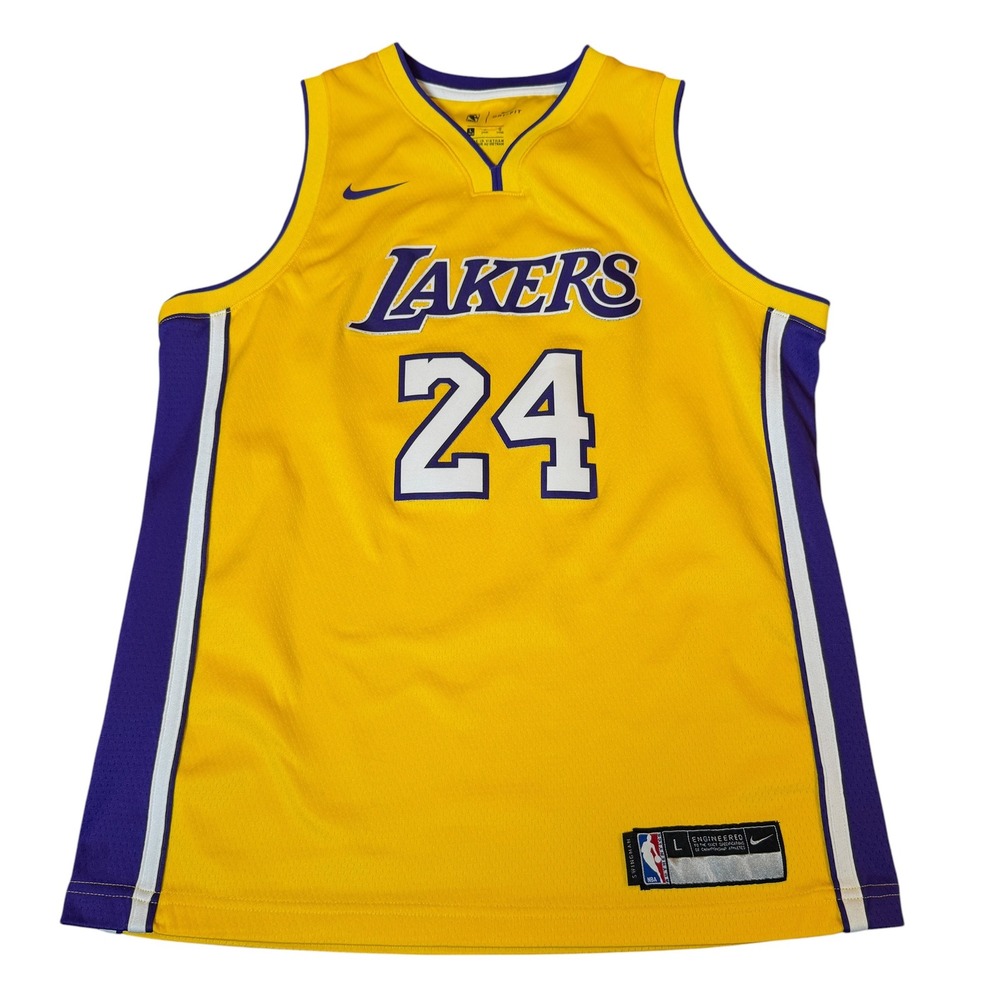 Nike Basketball Jersey Kids Large 14/16 Yellow Good Kobe Bryant Lakers 24